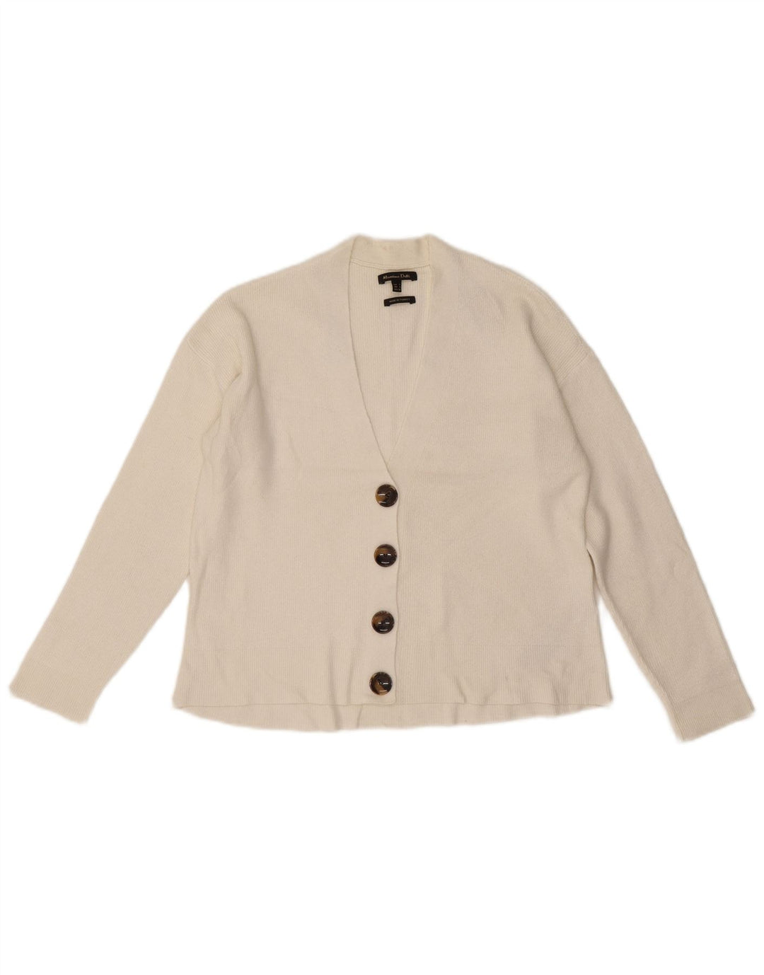 Pulover cardigan crop Massimo Dutti pentru femei UK 10 Small White Viscose