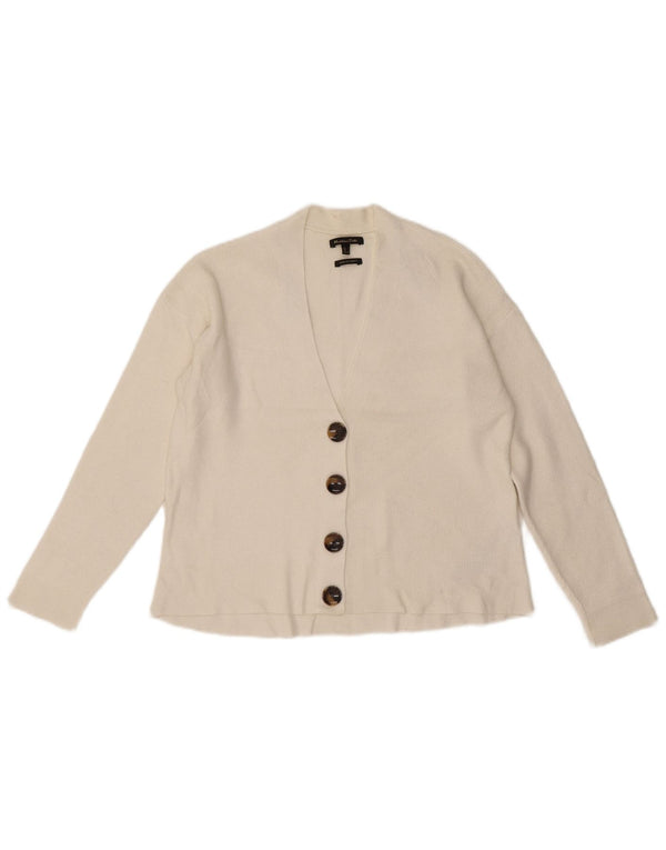 Pulover cardigan crop Massimo Dutti pentru femei UK 10 Small White Viscose