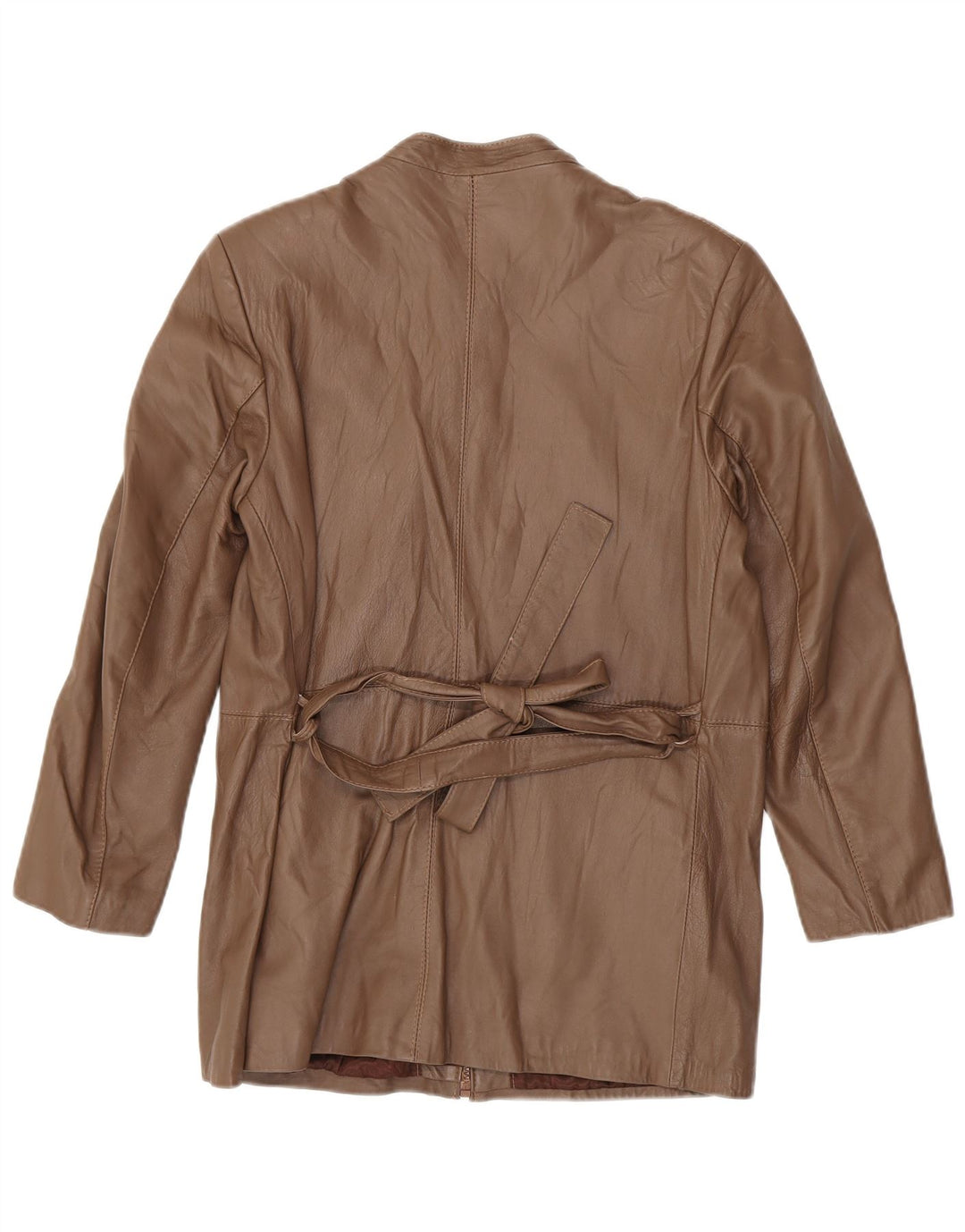 Palton de piele vintage pentru femei UK 14 piele maro medie