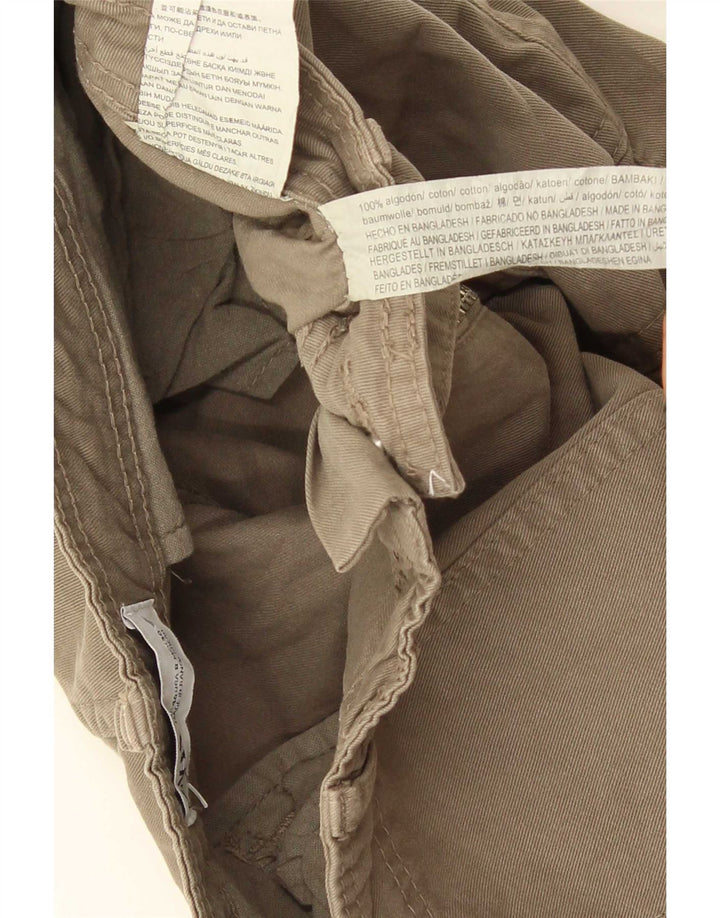 Pantaloni cargo drepti pentru femei Zara EU 40 Medium W30 L30 Kaki Bumbac