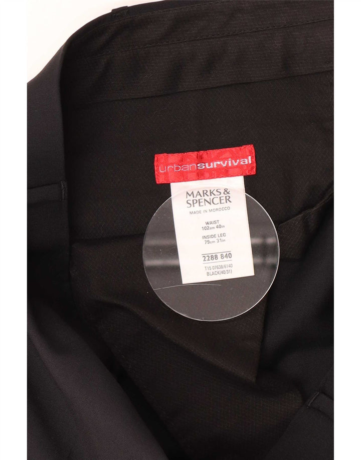 Marks & Spencer Pantaloni drepți pentru bărbați L40 L31 Lână neagră