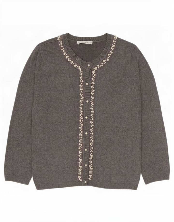 Pulover cardigan pentru femei Zara UK 14 mare gri