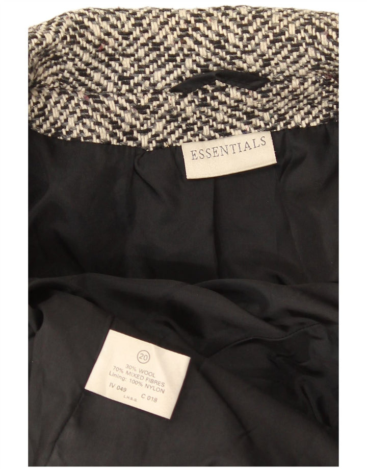 Palton dublu pentru femei Essentials Marea Britanie 20 2XL Lână gri Herringbone