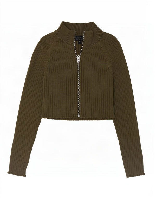 Pulover Topshop pentru femei Crop Cardigan UK 8 Small Green Viscose