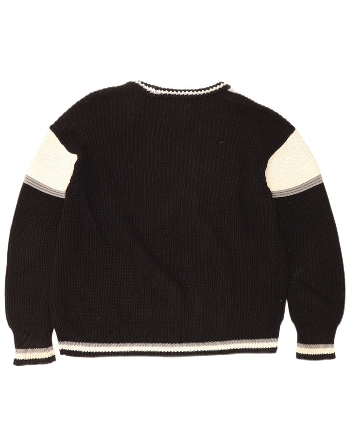 Pulover Superdry pentru bărbați, cu grafică, cu decolteu, mediu, negru
