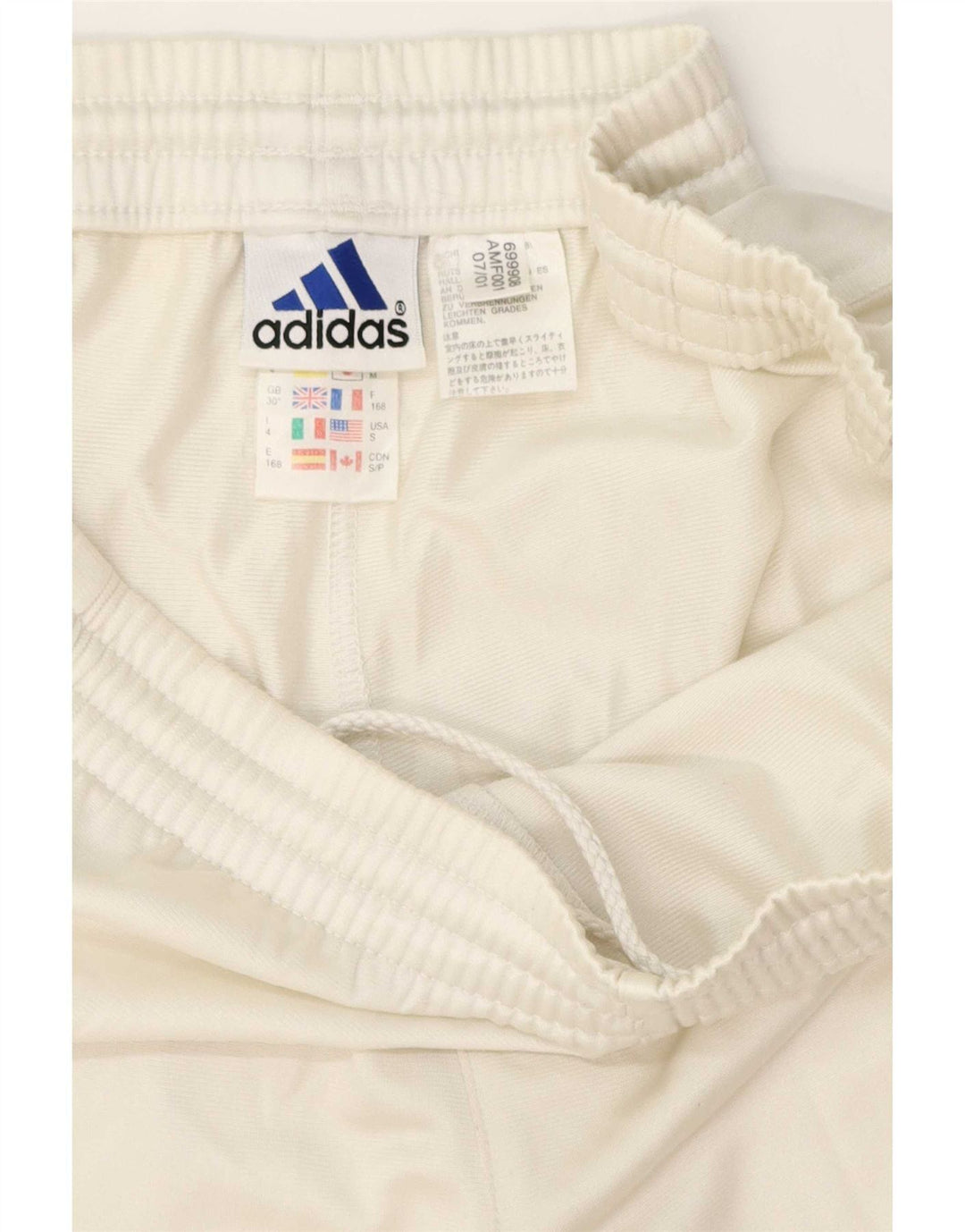Pantaloni de trening Adidas pentru bărbați, poliester alb mediu