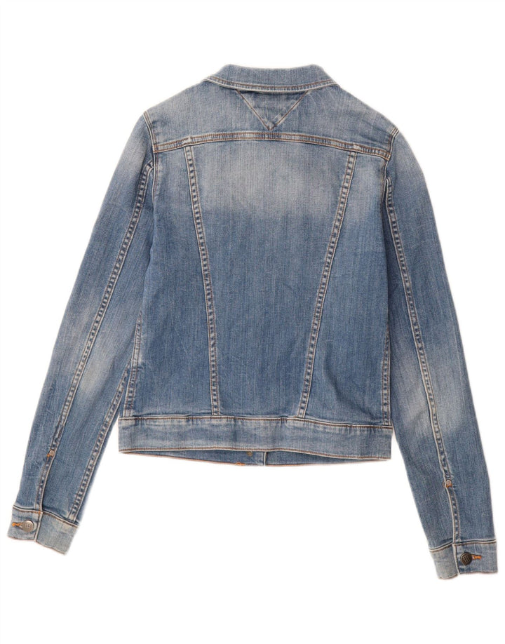 Jachetă de denim crop pentru femei Tommy Hilfiger US 4 Small Blue Bumbac