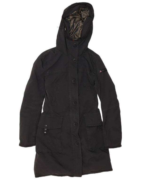 PEUTEREY Womens Hooded Padded Coat IT 42 Medium Black Polyester