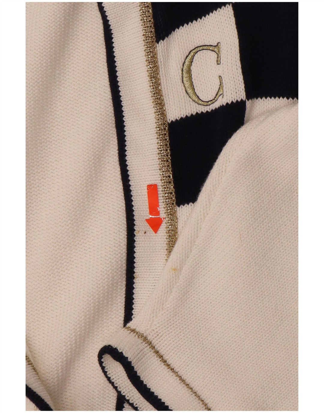 VINTAGE Pulover cardigan cu paragate supradimensionat pentru femei UK 14 Medium White