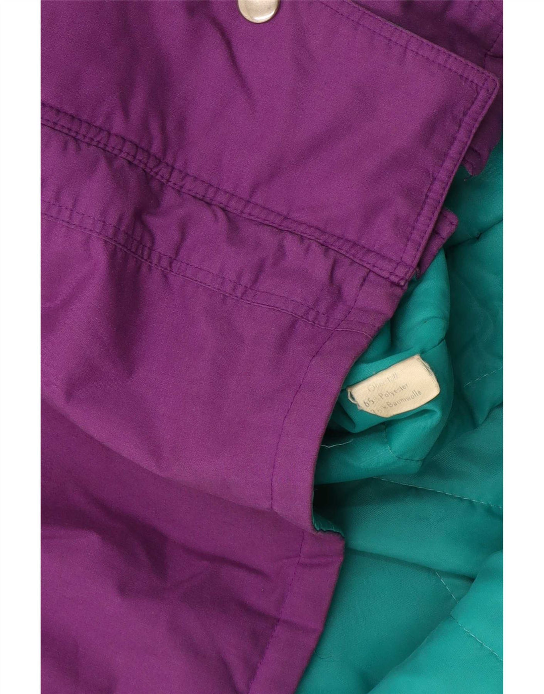 Jachetă vintage pentru femei, UK 18 XL, mov, poliester color bloc