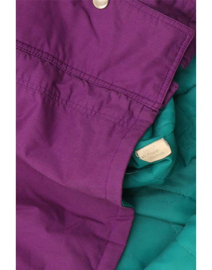 Jachetă vintage pentru femei, UK 18 XL, mov, poliester color bloc