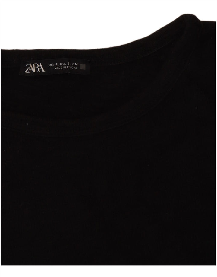 Top femeie Zara cu mâneci 3/4 UK 10 mic negru