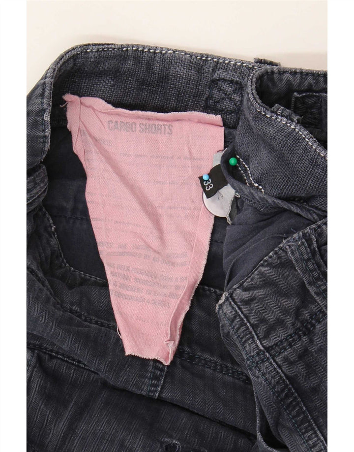 Pantaloni scurti cargo vintage pentru bărbați W33, bumbac, albastru bleumarin mediu