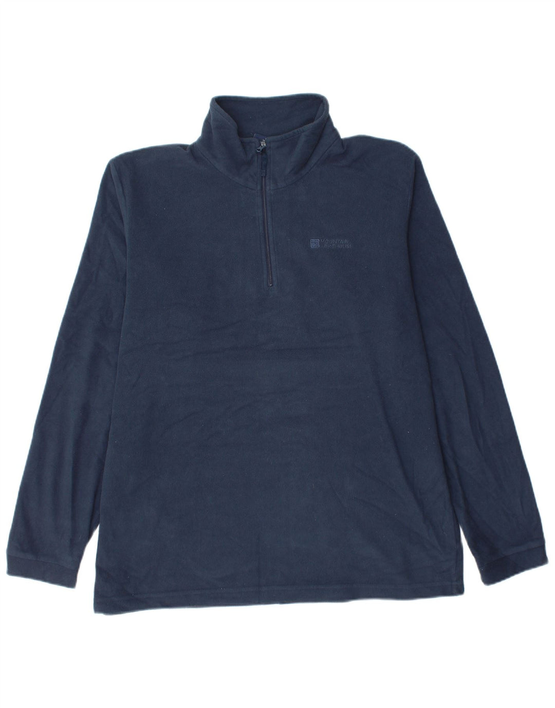 MOUNTAIN WAREHOUSE Pulover pentru bărbați, cu fermoar și gât, din lână, mare, albastru, poliester