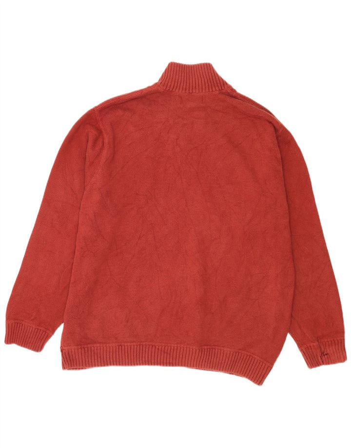 Pulover pentru bărbați Eddie Bauer, cu fermoar și gât, bumbac maro 2XL