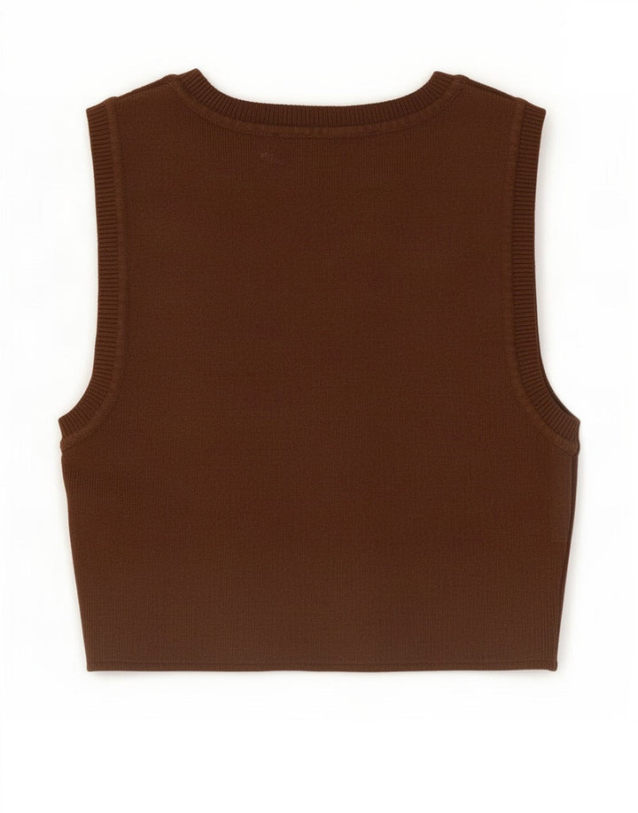 Top Vest Crop pentru Damă Zara UK 8 Mic Maro