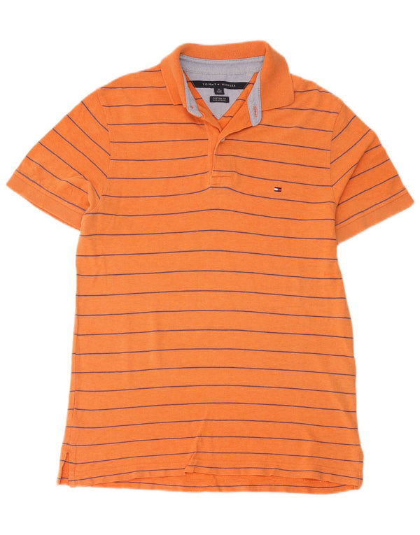 Tricou polo personalizat pentru bărbați Tommy Hilfiger XS bumbac cu dungi portocalii