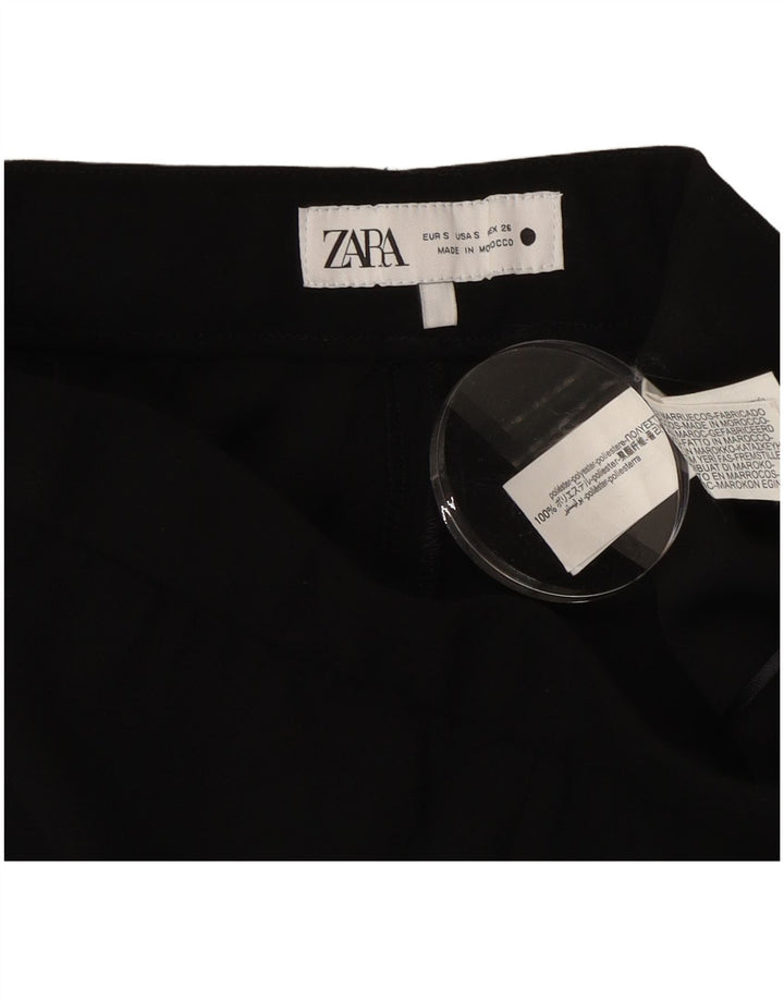 Pantaloni casual pentru femei Bootcut Zara Mici L26 L28 Poliester negru