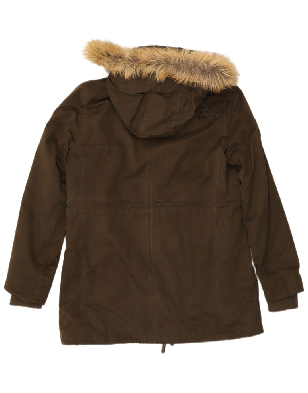 SUPERDRY jachetă parka cu glugă pentru femei UK 18 XL kaki poliester