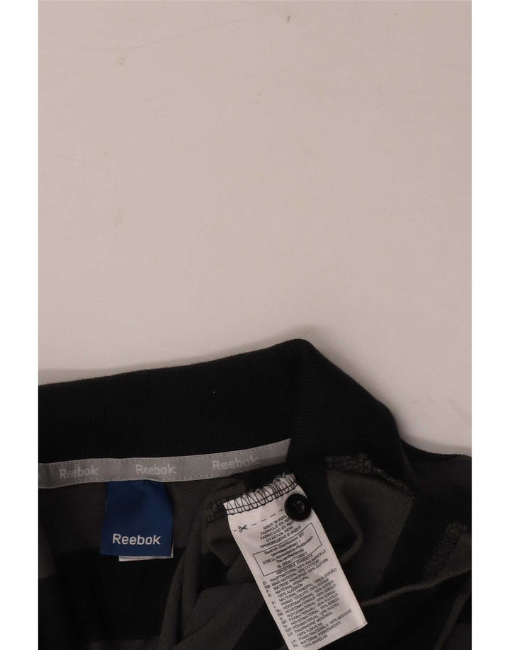 Tricou polo pentru bărbați Reebok XL, bumbac cu dungi gri