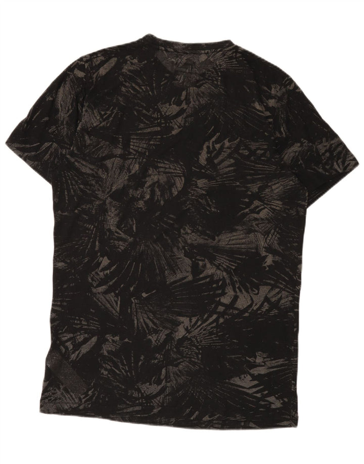 Tricou pentru bărbați Diesel Top mare, negru, cu flori din poliester