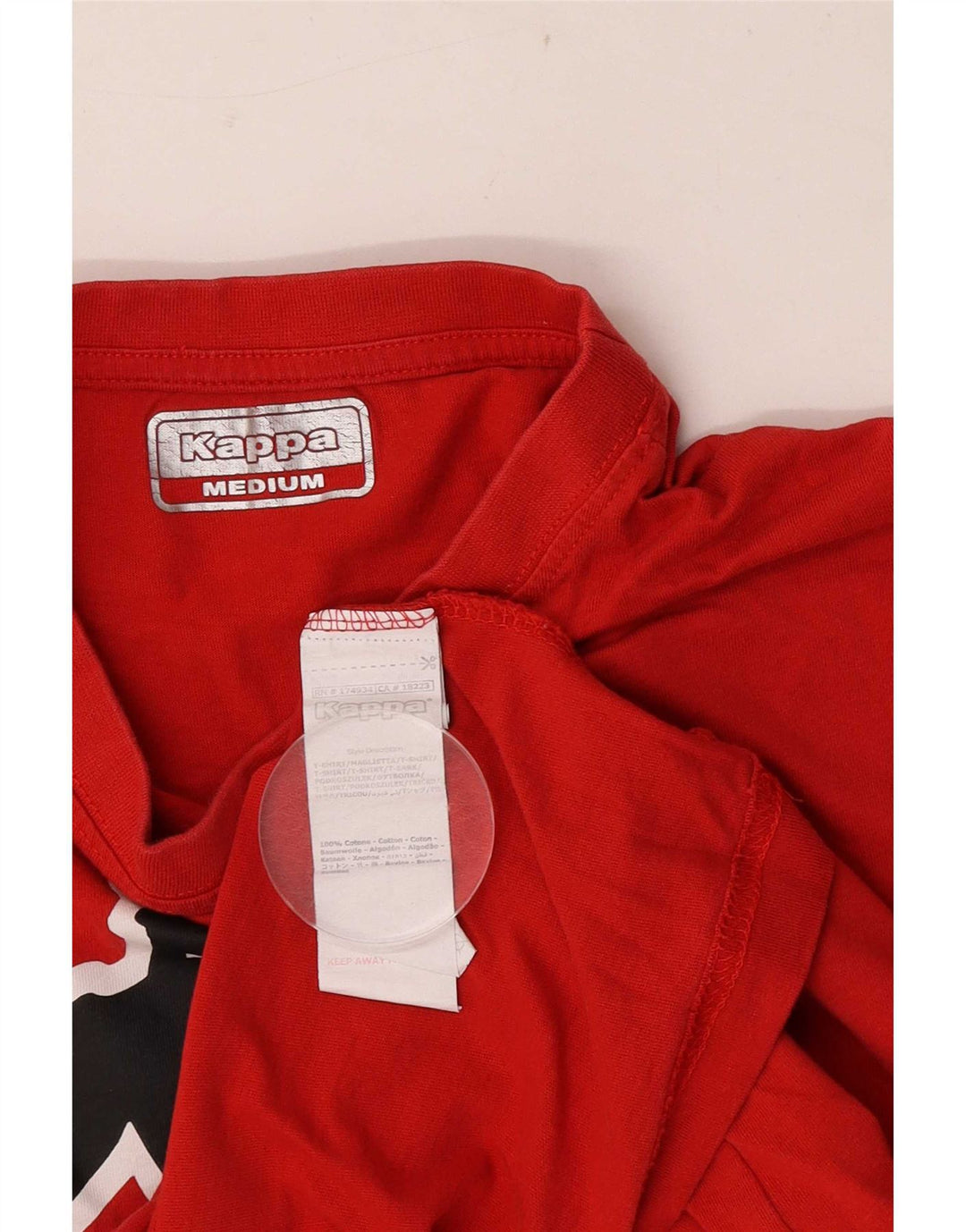 Tricou grafic obișnuit cu mânecă scurtă pentru bărbați Kappa Top din bumbac roșu mediu