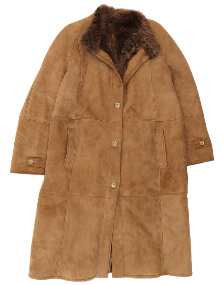 Palton din shearling pentru femei IT 48 XL maro din shearling