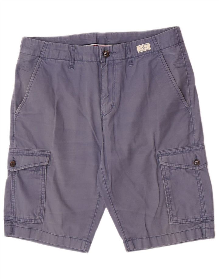 Pantaloni scurți cargo Tommy Hilfiger pentru bărbați W32, bumbac albastru mediu