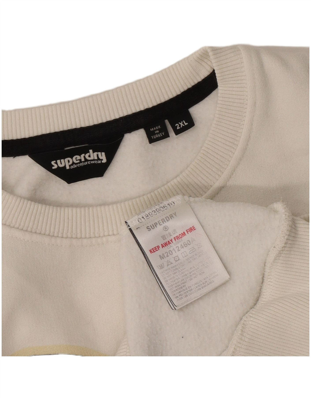 Pulover grafic Superdry pentru bărbați, bumbac alb 2XL