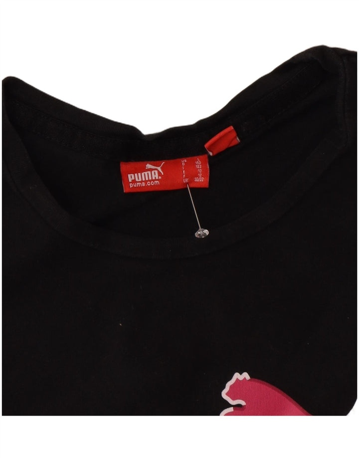 Tricou grafic Puma Fete Top 11-12 Ani Negru