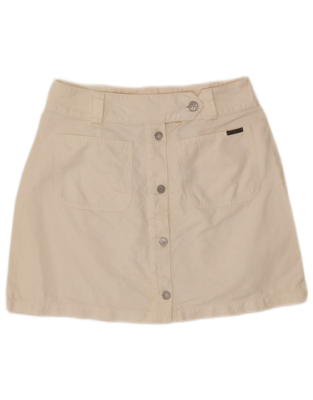 Fustă mini pentru femei CALVIN KLEIN W30 bumbac alb aproape mediu