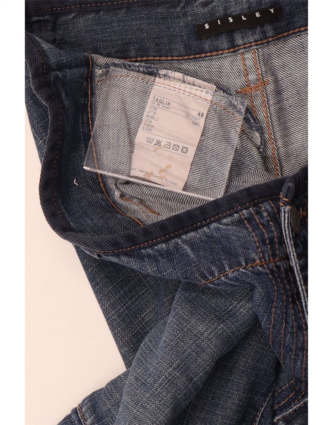 Pantaloni scurți din denim cargo Sisley pentru bărbați IT 48 Medium W34 Bumbac albastru