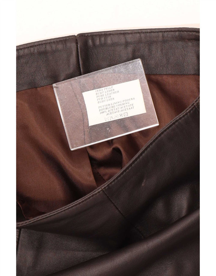 Fusta mini din piele vintage pentru femei IT 40 Small W28 Negru