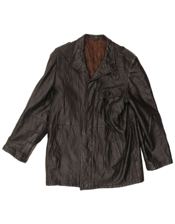 Jachetă de piele pentru bărbați ANFOR IT 48 Medium Black