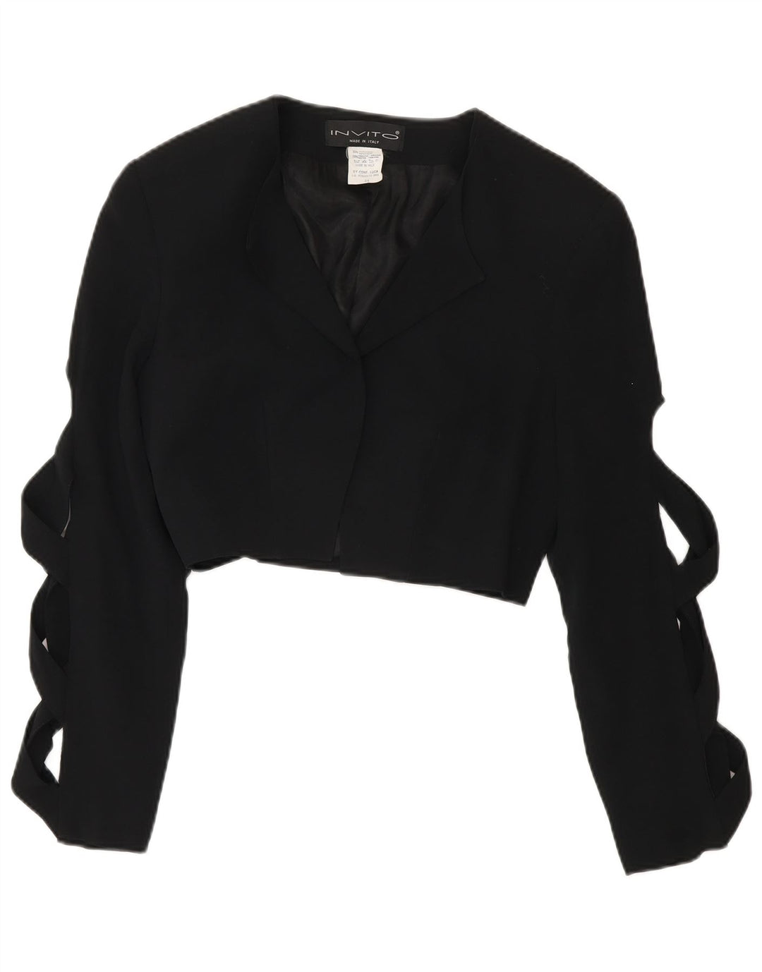 Jachetă Bolero Vintage pentru femei IT 44 Medium Black Acetat