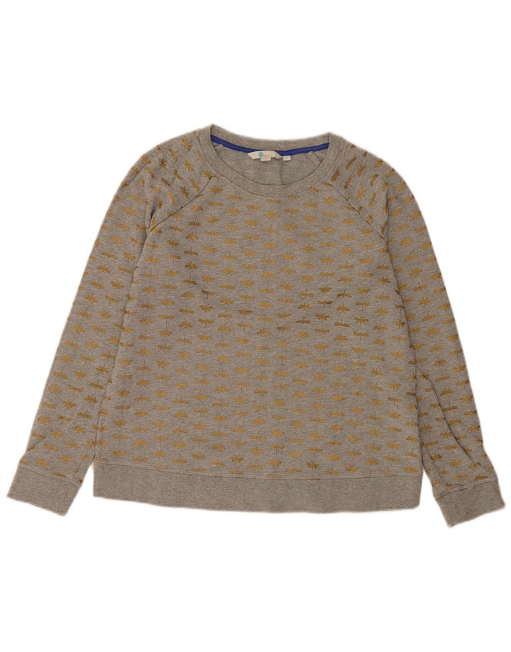 Hanorac pentru femei Boden, cu model abstract, pulover UK 14, bumbac gri mediu