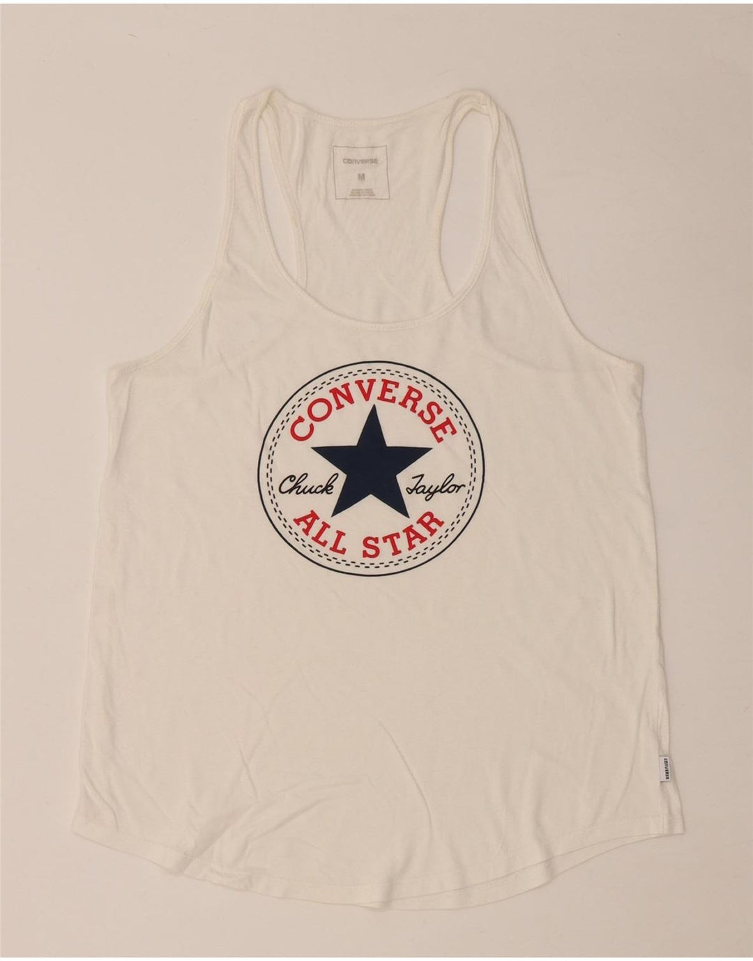 CONVERSE pentru femei Chuck Taylor Graphic Vest Vest Top UK 12 Medium White