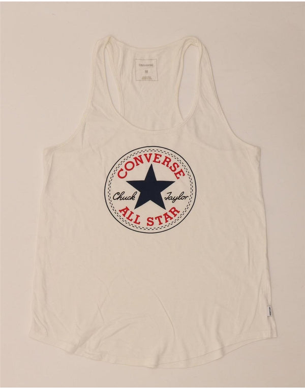 CONVERSE pentru femei Chuck Taylor Graphic Vest Vest Top UK 12 Medium White