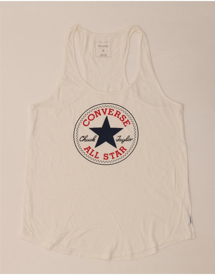 CONVERSE pentru femei Chuck Taylor Graphic Vest Vest Top UK 12 Medium White