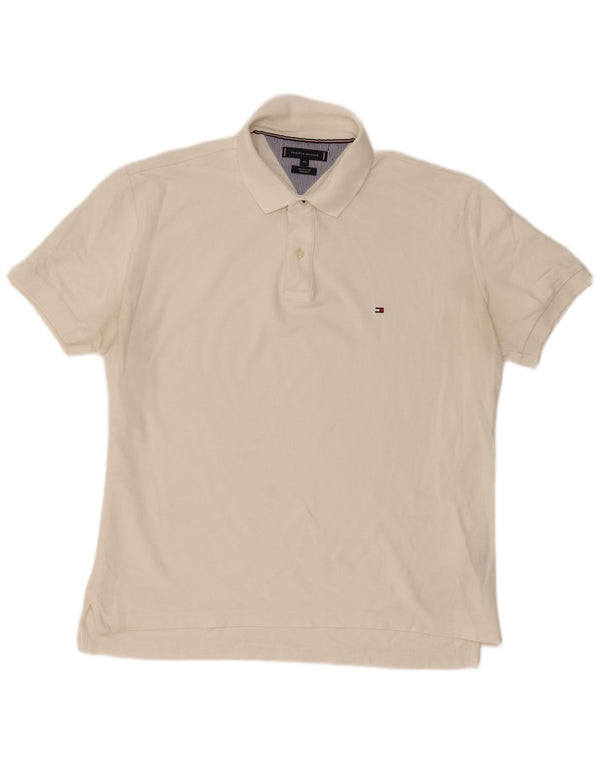 Cămașă polo Tommy Hilfiger pentru bărbați, 2XL, bumbac alb