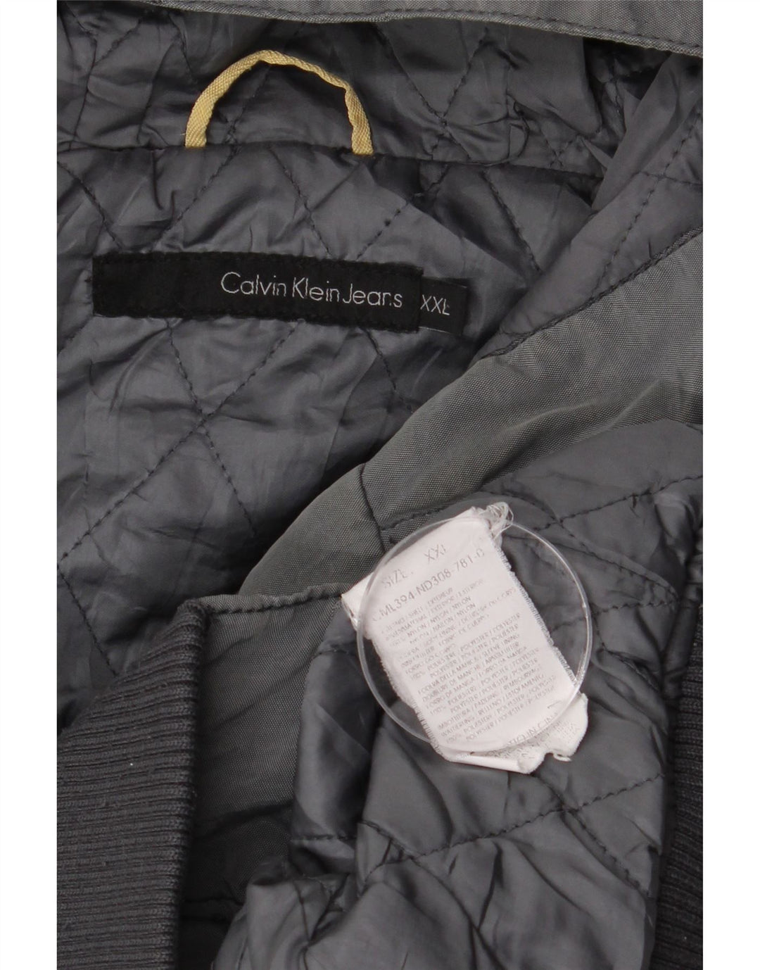 Jachetă bomber cu glugă pentru bărbați Calvin Klein Jeans UK 44 2XL poliester gri