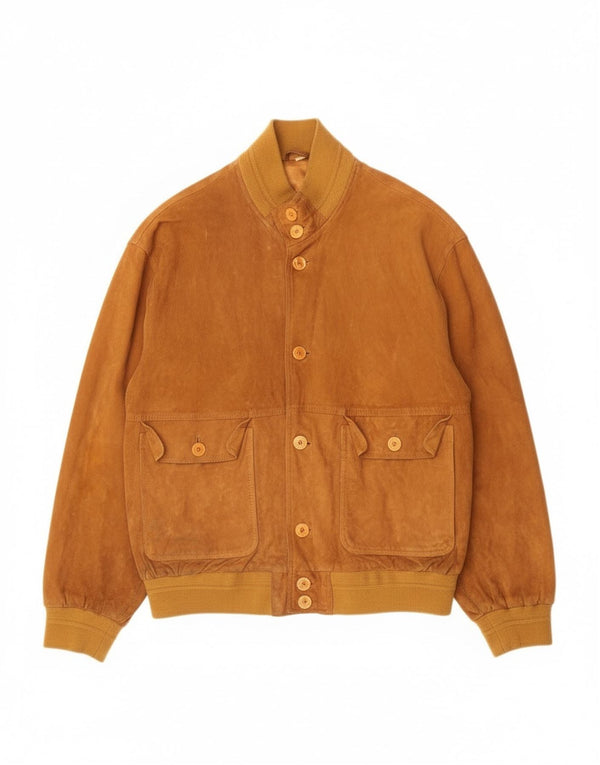 Bomber vintage pentru bărbați din piele intoarsa IT 50 mare, bej