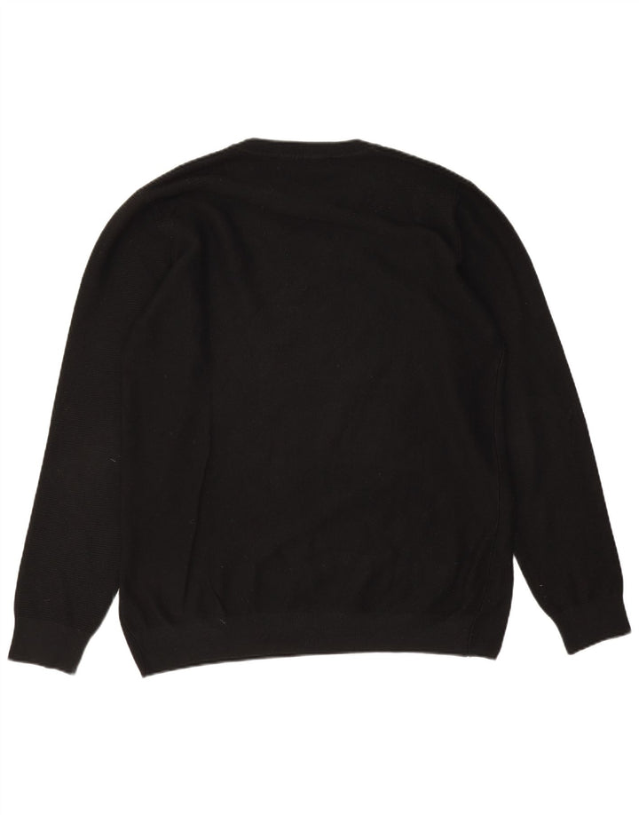 Pulover pentru bărbați Liu Jo cu gât crew, XL, viscoză neagră
