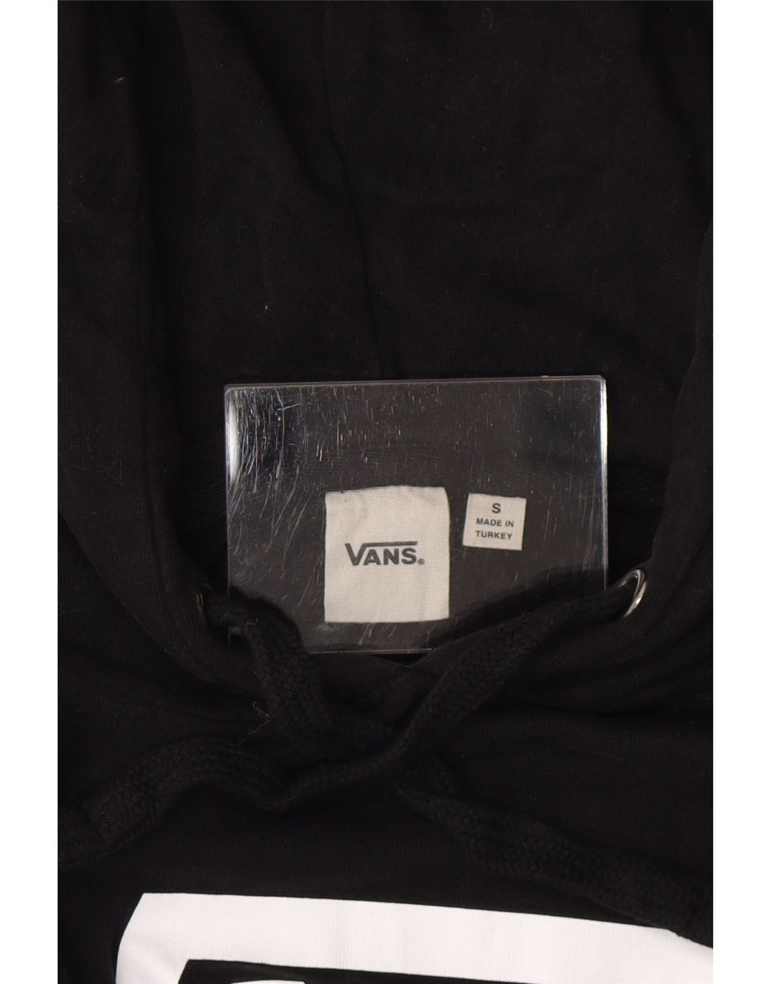 Pulover Vans pentru femei cu grafică cu glugă UK 10 Small Black