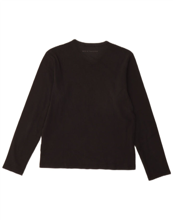 SERGIO TACCHINI Top pentru femei cu mânecă lungă UK 12 Bumbac mediu negru