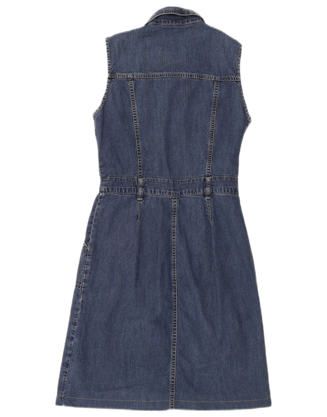 Rochie denim fără mâneci pentru femei Wit Boy UK 10 Bumbac albastru mic