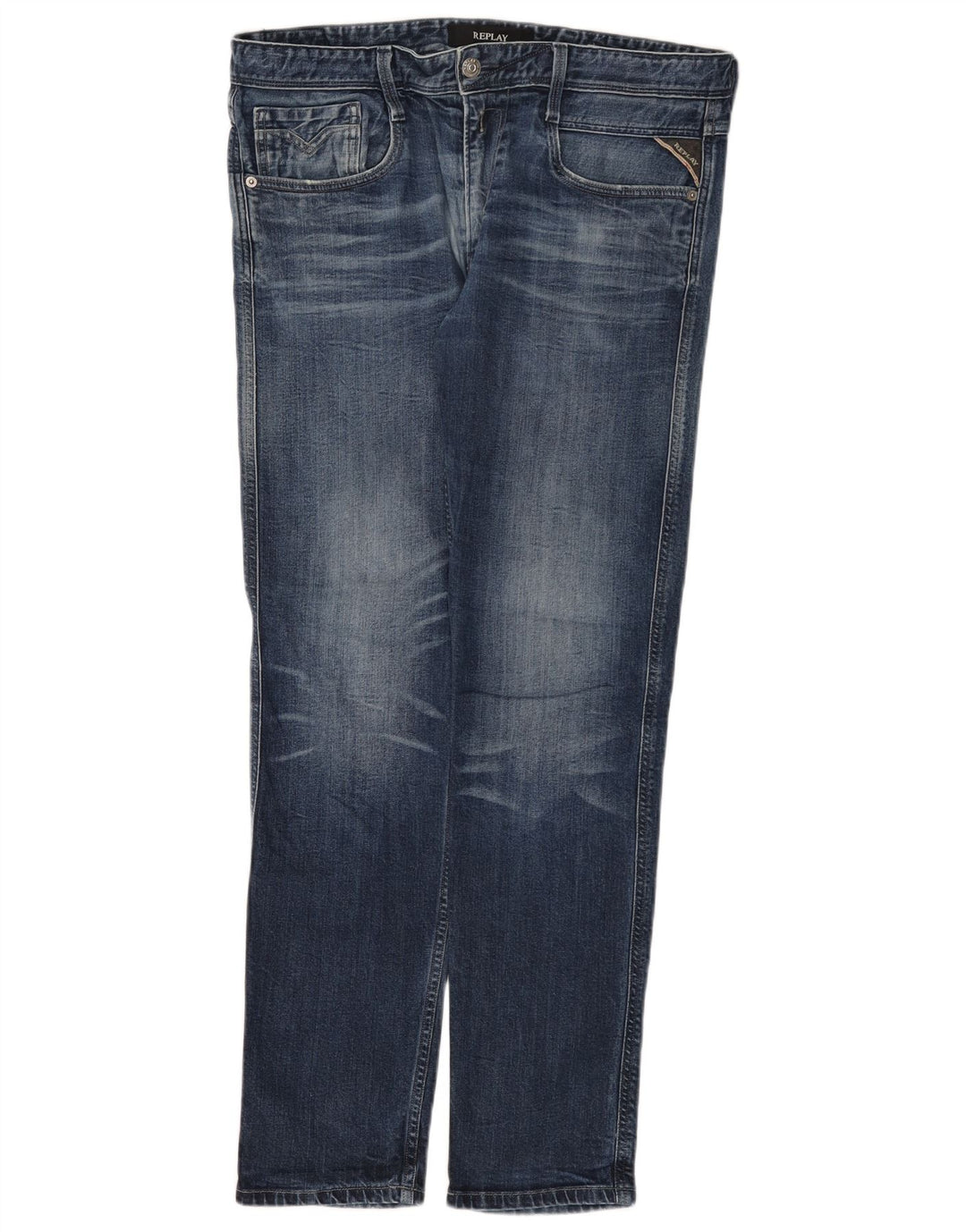 Replay blugi slim pentru femei W34 L32 bumbac albastru