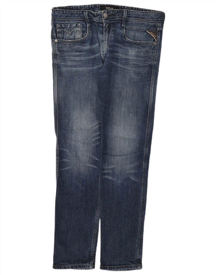 Replay blugi slim pentru femei W34 L32 bumbac albastru