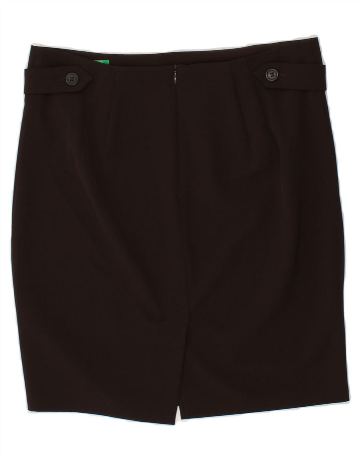 BENETTON Womens Pencil Skirt IT 44 Medium W30  Brown Polyester Vintage Benetton and Second-Hand Benetton from Messina Hembry 