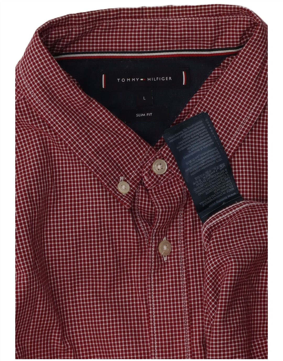 Cămașă pentru bărbați TOMMY HILFIGER Slim Fit, mare, roșu, din bumbac